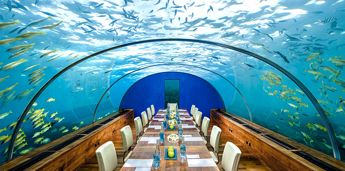 подводный ресторан на мальдивах